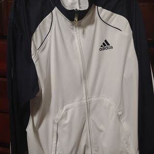 Adidas Men's White and Navy Windbreaker